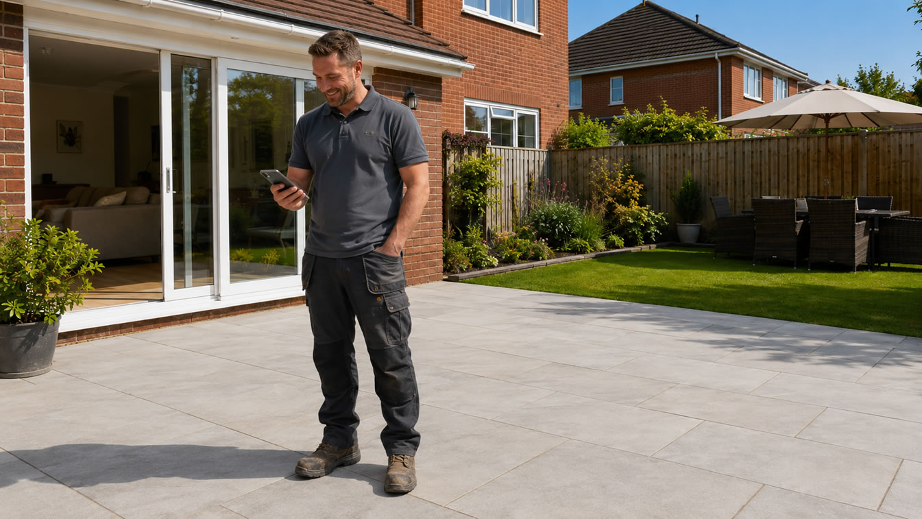 Patio and paving job leads delivered to tradespeople through the Leads Do Work mobile app
